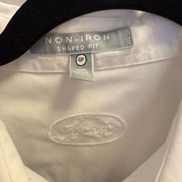 Foxcroft non-iron shaped fit white button down blouse 100% cotton size 4P - Picture 4 of 4